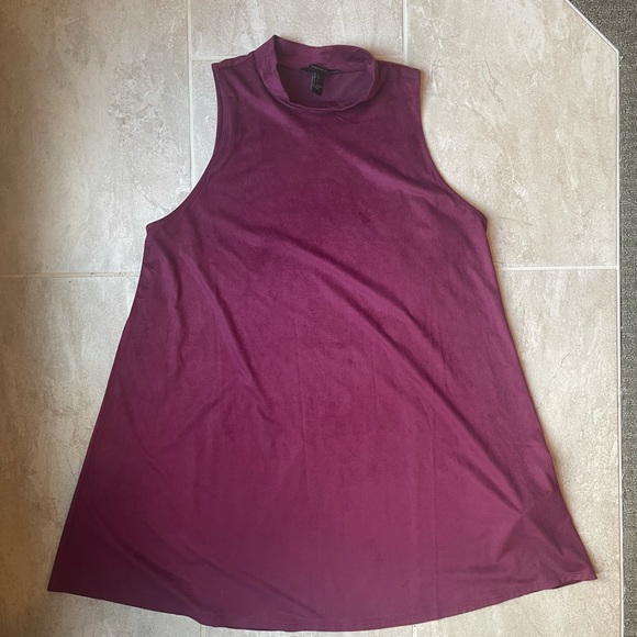 Forever 21 burgundy suede/velvet mini dress - Picture 5 of 14